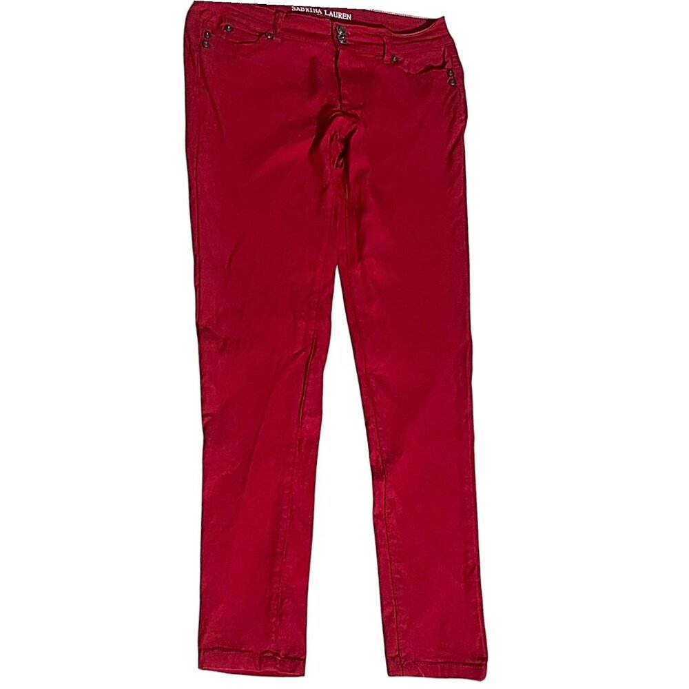 🔴 Sabrina Lauren Skinny Capri Jeans Pants – Vibrant Red  Stretch Fit Size 8P